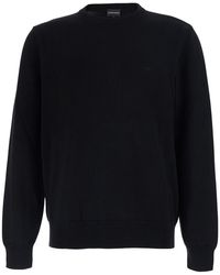 Emporio Armani - Crew Neck Cotton Sweater Tops - Lyst