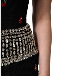 Dolce & Gabbana - Sequin Embellished Sheath Mini Dress Cotton Real Crystal Nylon - Lyst