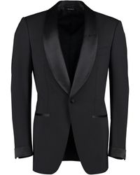 Tom Ford Peak-lapel Wool Suit in Black for Men | Lyst