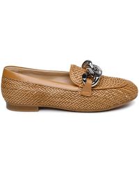 Casadei - 'hanoi' Natural Vegan Leather Loafers - Lyst
