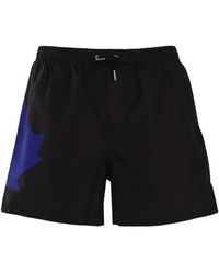 Save 47% Black for Men DSquared² Canvas Maple Leaf Swim Trunks in Black Blue Mens Clothing Beachwear Swim trunks and swim shorts 