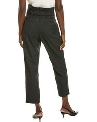 Brunello Cucinelli - Dark Wool Tapered Trousers - Lyst