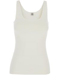 TOTEME - Sleeveless Top With Round Neck Viscose Tops - Lyst