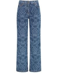 Etro - Blue Cotton Flared Jeans - Lyst