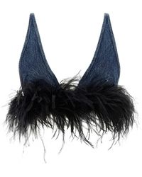 Miu Miu - Feather Cotton Top For - Lyst