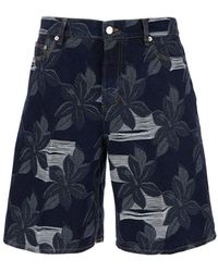 Gucci - Floral-Jacquard Regular-Fit Denim Shorts - Lyst