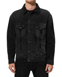 Dolce & Gabbana - Cotton Stretch Denim Blouson Jacket Co+02 Clothing - Lyst