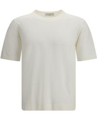Piacenza Cashmere - Short-Sleeve Crewneck Sweater Cotton T-Shirts - Lyst