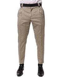 Dolce & Gabbana - Striped Button Closure Pants - Lyst