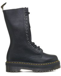 Dr. Martens Lace Up Mid Calf Boots in Black Lyst UK