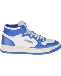 Autry - Logo Patched Mid Sneakers - Lyst