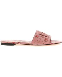 Dolce & Gabbana - Leather Slides - Lyst
