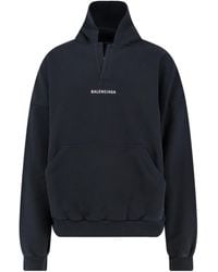 Balenciaga - Cotton Hooded Sweatshirt - Lyst