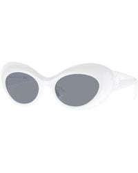 Versace - Oval Full Rim, With A Havana Frame And Dark Lens - Lyst