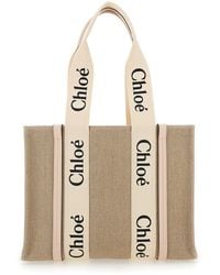 Chloé - Chloã 'Medium Woody' Handbag With Logo - Lyst
