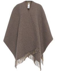 Woolrich - Check-Patterned Fringed Cape - Lyst