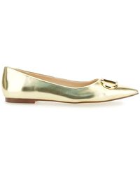 Twin Set - Tone Ballet Flats With Oval T Detail - Lyst