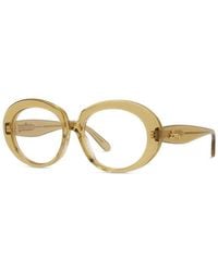 Loewe - Eyeglasses Oval Full Rim, Shiny Dark Frame And Clear Demo Lens Lw50089I096 - Lyst