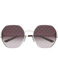 Gucci - Sunglasses Square Full Rim, Frame And Gradient With Gg Logo Mirror Lens Gg2046S004 - Lyst
