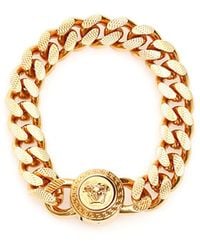 Versace - Guilloche' Chain Bracelet Medusa Closing - Lyst