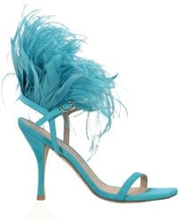 Stuart Weitzman - Feather Detail High Heel Sandal - Lyst