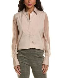Brunello Cucinelli - Sheer Sleeve Blouse - Lyst