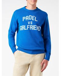 Mc2 Saint Barth - Crewneck Sweater With Padel Vs Girlfriend Jacquard - Lyst