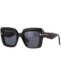 Tom Ford - Sunglasses Square Full Rim, Shiny Frame And Smoke Lens Ft115701A - Lyst