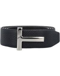 Tom Ford - T Grainy Leather Belt - Lyst