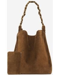 Saint Laurent - Amalia Suede Bag Lambskin Shoulder - Lyst