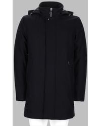 Paltò - Coat Hooded Wool Polyamide Trench & Raincoats - Lyst