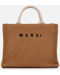 Marni - Small Raffia Basket Tote Bag - Lyst