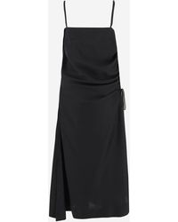 Carven - Silk Lingerie Dress With Draping - Lyst