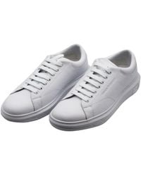 Armani - Leather Sneakers With Matching Box Sole And Lace Closure. Small Logo On The Tongue And Back - Lyst