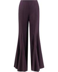 Chloé - Acetate And Silk Trousers With Flared Bottom - Lyst