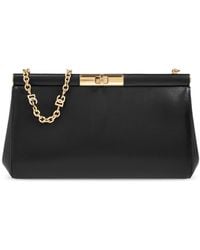 Dolce & Gabbana - Leather Shoulder Bag With Twist Closure - Lyst