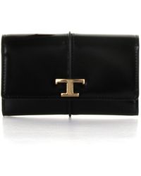 Tod's - Leather Wallet With Logo Plaque - Lyst