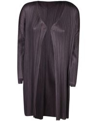 Pleats Please Issey Miyake - Pleats Please By Issey Miyake Pleated Open-front Coat - Lyst