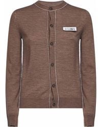 MM6 by Maison Margiela - Light Wool Blend Cardigan With Contrasting Trims - Lyst