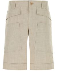 Burberry - Sand Wool Bermuda Shorts - Lyst