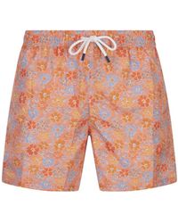 Fedeli - Swim Shorts With Multicoloured Flower Pattern - Lyst