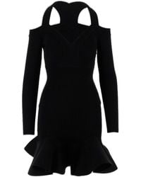 McQueen - Off-Shoulder Mini Dress - Lyst