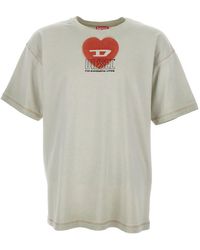 DIESEL - T-buxt-n4 Heart Printed Crewneck T-shirt - Lyst
