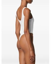 Versace - Ribbed Cotton Bodysuit - Lyst