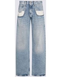 Maison Margiela - Cotton Denim Side Cuts Jeans - Lyst