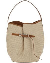 Liffner - Shoulder Bag Belted Bucket Large Raffia - Lyst