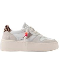 Date - Sneakers Court Platform Vintage Calf Leopard - Lyst