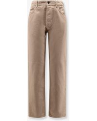 Stone Island - Denim Trousers With Logo Patch Cotton - Lyst