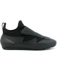 Ferragamo - Ferragamo Leather Sock Style Sneakers - Lyst