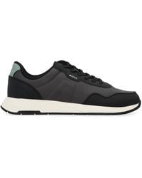 BOSS - Low-Top Sneakers With Leather Insert Polyurethane Trainers - Lyst